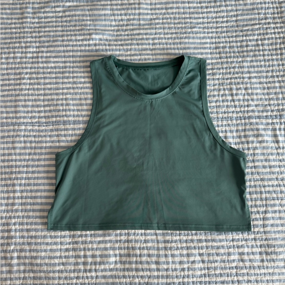 Green Active Crop Tank